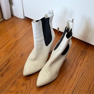 Steve Madden White Ankle Booties
